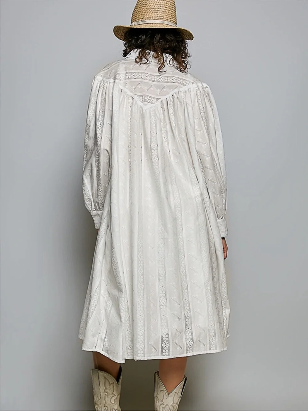 New. POL. Oversized long embellished shirt dress. Fits 14-18 US - Picture 4 of 5